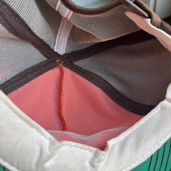 Vintage Orange Brown Trucker Hat Snap Back Cap Drew Drop Baseball Bat - Picture 9 of 9